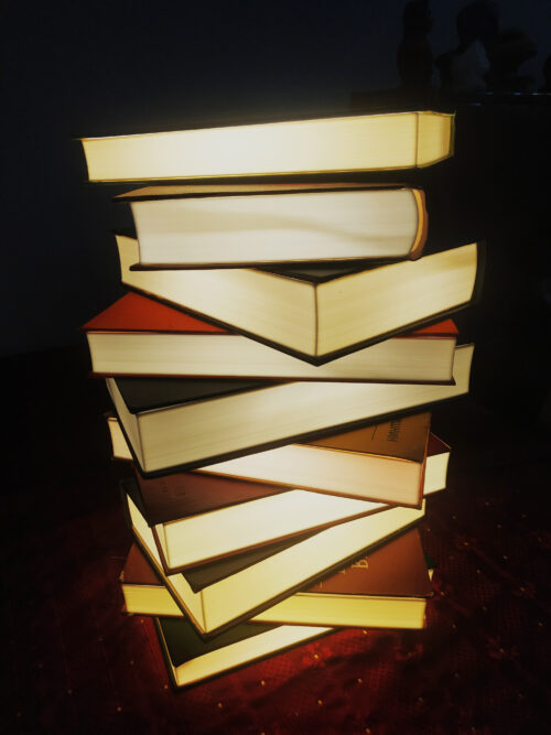 Pile of Books lamp 3D printed LED